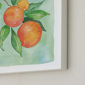 "Oranges" - Art Print in Tangerine Orange by Kelsey McNatt - Frame Close-up