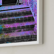 "Dancing on the Porch" - Art Print in Flamingo Pink by Mechelle Gilford - Frame Close-up