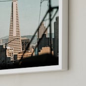 "On The Muni (Portrait Edition)" - Art Print in City Sky by Shannon Howard - Frame Close-up