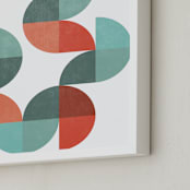 "Division 01" - Art Print in Coral by Jennifer Morehead - Frame Close-up