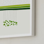 "Blooming Dots" - Art Print in Green by Subee Studio - Frame Close-up