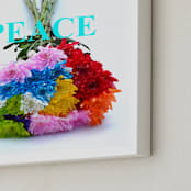 "Peace, Love, & Happiness (Peace)" - Art Print in Baby Blue by Jonathan Brooks - Frame Close-up