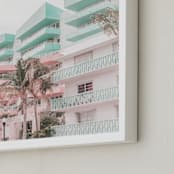 "Miami Art Deco" - Art Print in Aqua Marine by Heather Loriece - Frame Close-up