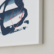 "Alpha" - Art Print in Dark Blue by Misty Hughes - Frame Close-up