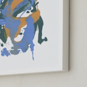 "Beta" - Art Print in Blue by Misty Hughes - Frame Close-up
