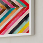 "Happy Meeting" - Art Print in Colorful by Celeste Duffy - Frame Close-up