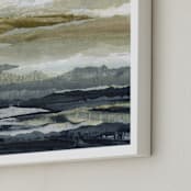 "Moving Horizons" - Art Print in Sage Green by Lara Eckerman - Frame Close-up