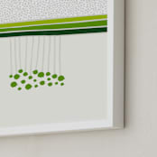 "Blooming Dots" - Art Print in Green by Subee Studio - Frame Close-up