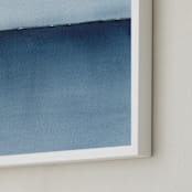 "Lake Superior Horizon" - Art Print in indigo blue by Renee Anne Bouffard-McManus - Frame Close-up
