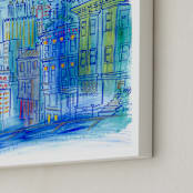 "San Francisco Bay Sunny Day Collage" - Art Print in Aqua by Kathleen Ney - Frame Close-up