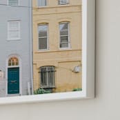 "Georgetown Two" - Art Print in Muted Yellow by Lindsay Ferraris Photography - Frame Close-up