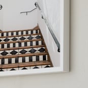 "Step It Up" - Art Print in Terra Cotta by Heather Deffense - Frame Close-up