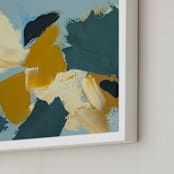 "Abstract Botanical Daffodils" - Art Print in dark yellow by Caryn Owen - Frame Close-up