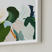 "Garden Botanical Abstract Art" - Art Print in green by Caryn Owen - Frame Close-up