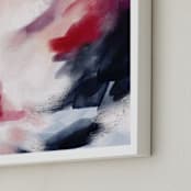 "Sail Stories" - Art Print in Nautical Navy by Britt Mills - Frame Close-up