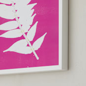 "Pink Leaf Print" - Art Print in Pink by Marta Crea - Frame Close-up