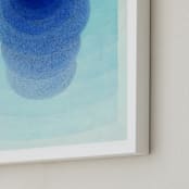 "Abstract Minimal Drawing, Rise" - Art Print in Fresh Blue by Kathleen Ney - Frame Close-up