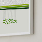 "Blooming Dots" - Art Print in Green by Subee Studio - Frame Close-up