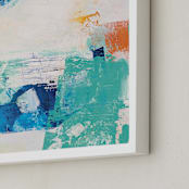 "Bent But Not Broken" - Art Print in Radiant Aqua by Stacy Kron - Frame Close-up