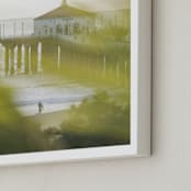 "Manhattan Beach Happy Hour" - Art Print in Lime by Mike Sunu - Frame Close-up