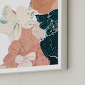 "Peach Abstract Botanical" - Art Print in Peach by Caryn Owen - Frame Close-up