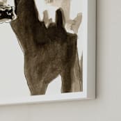 "The Gaze of the Cow" - Art Print in Sepia by Alaine Ball - Frame Close-up