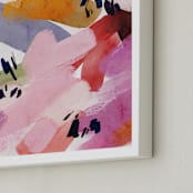 "Deconstructed Rainbows" - Art Print in Blushing Pinks by Britt Mills - Frame Close-up