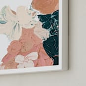 "Peach Abstract Botanical" - Art Print in Peach by Caryn Owen - Frame Close-up
