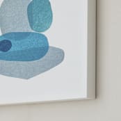 "moody blue totem" - Art Print in ocean blue by tina johnson - Frame Close-up