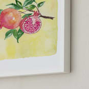 "The Pomegranate" - Art Print in Pale Yellow by Kelsey McNatt - Frame Close-up