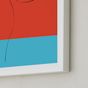 "Poppy in Water" - Art Print in Fire Orange by Skipper Designs - Frame Close-up