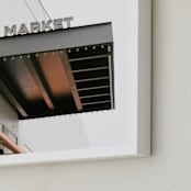 "Union Market" - Art Print in Rust Orange by Lindsay Ferraris Photography - Frame Close-up