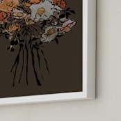 "Abstract Poppies" - Art Print in Moss Brown by CedarandGrey - Frame Close-up