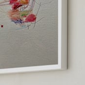 "TWIRLING " - Art Print in Cheery Pinks by ADRIENNE JACKSON - Frame Close-up
