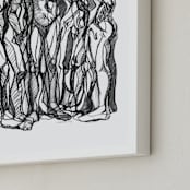 "Turn IV, Abstract Figurative Drawing" - Art Print in black by Kathleen Ney - Frame Close-up
