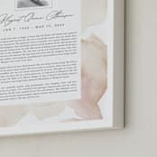 "Flow Obituary Print" - Custom Print in Blush by Creo Study - Frame Close-up