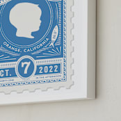 "The Little Mister" - Personalized Art Print in Dutch Blue by Tanya Lee of Frooted Design - Frame Close-up
