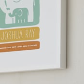 "Little Elephant" - Personalized Art Print in Tropical by Snow and Ivy - Frame Close-up