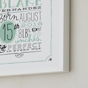 "Vintage Info" - Personalized Art Print in Mint by Alethea and Ruth - Frame Close-up