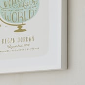 "How Wonderful" - Personalized Art Print in Night Sky by Laura Hankins - Frame Close-up