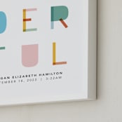 "All kinds of wonderful" - Personalized Art Print in Sherbet by Hudson meet Rose - Frame Close-up