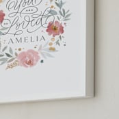 "You Are So Loved Little One" - Personalized Art Print in Slate by Kristen Smith - Frame Close-up