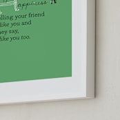"Happiness Is..." - Art Print in Parsley by ERAY - Frame Close-up