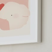 "Valentine Zoo Elephant" - Art Print in Pink by Lori Wemple - Frame Close-up