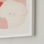 "Valentine Zoo Elephant" - Art Print in Pink by Lori Wemple - Frame Close-up