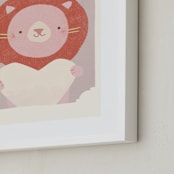 "Valentine Zoo Lion" - Art Print in Purple by Lori Wemple - Frame Close-up