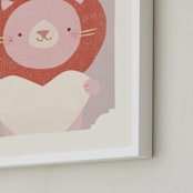 "Valentine Zoo Lion" - Art Print in Purple by Lori Wemple - Frame Close-up