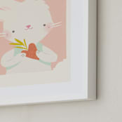 "Valentine Zoo Bunny" - Art Print in Pink by Lori Wemple - Frame Close-up