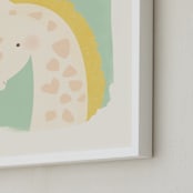 "Valentine Zoo Giraffe" - Art Print in Green by Lori Wemple - Frame Close-up