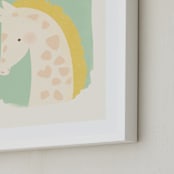 "Valentine Zoo Giraffe" - Art Print in Green by Lori Wemple - Frame Close-up